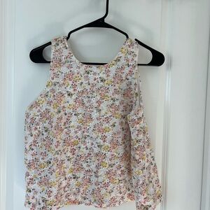 LOFT Floral Tank Top - White, Pink, Yellow